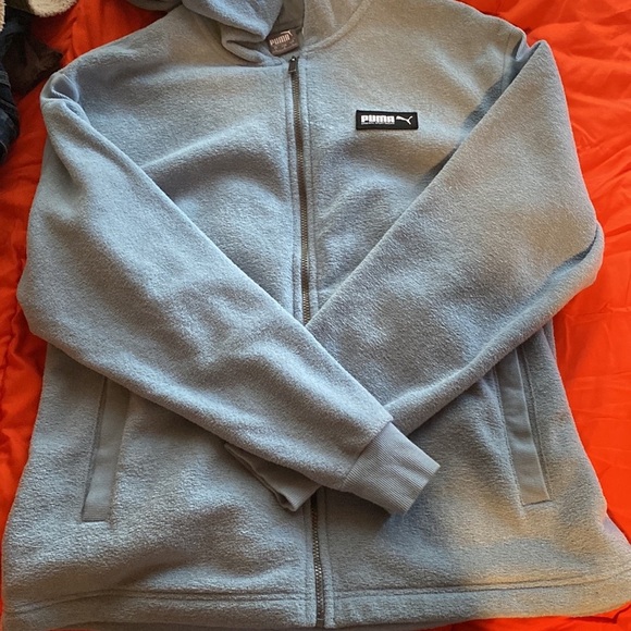 Men's Puma Sports Zip-Up Jacket Light Blue - Picture 2 of 5